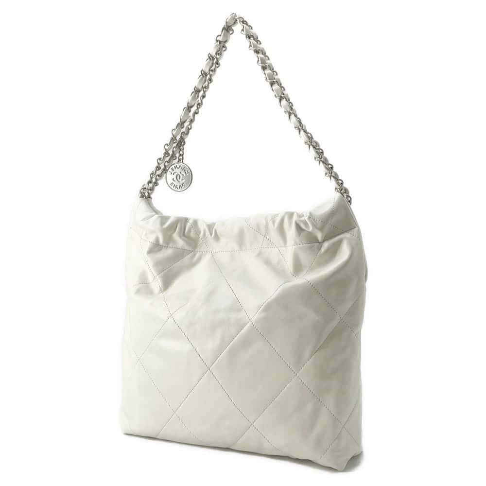 Chanel Matelasse Bag Calf Small Shiny White 22